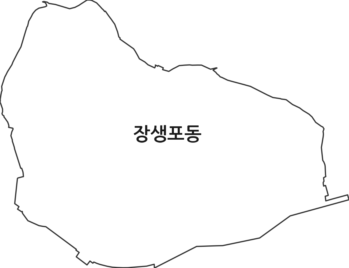 울산광역시 남구 장생포동 법정동 행정구역 경계 지도