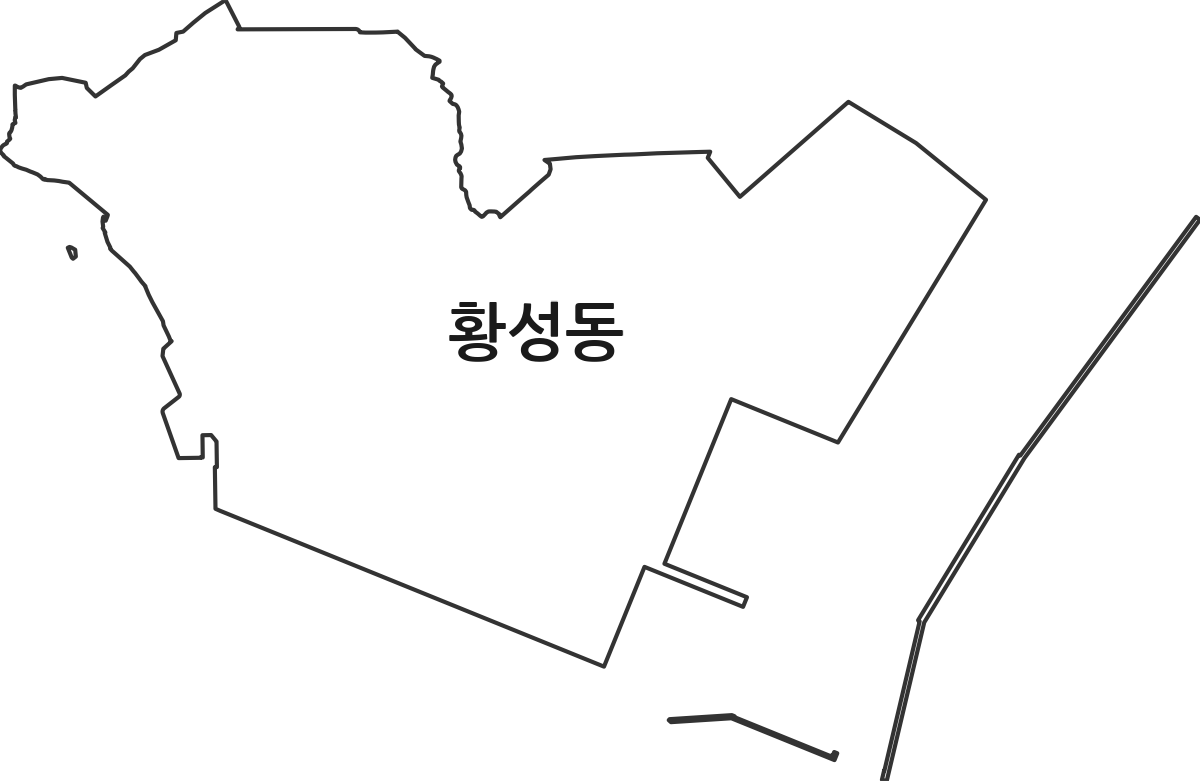 울산광역시 남구 황성동 법정동 행정구역 경계 지도