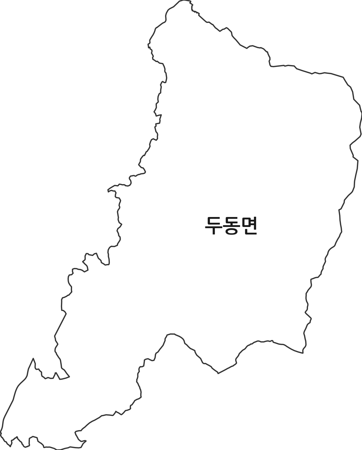 울산광역시 울주군 두동면 행정동 행정구역 경계 지도