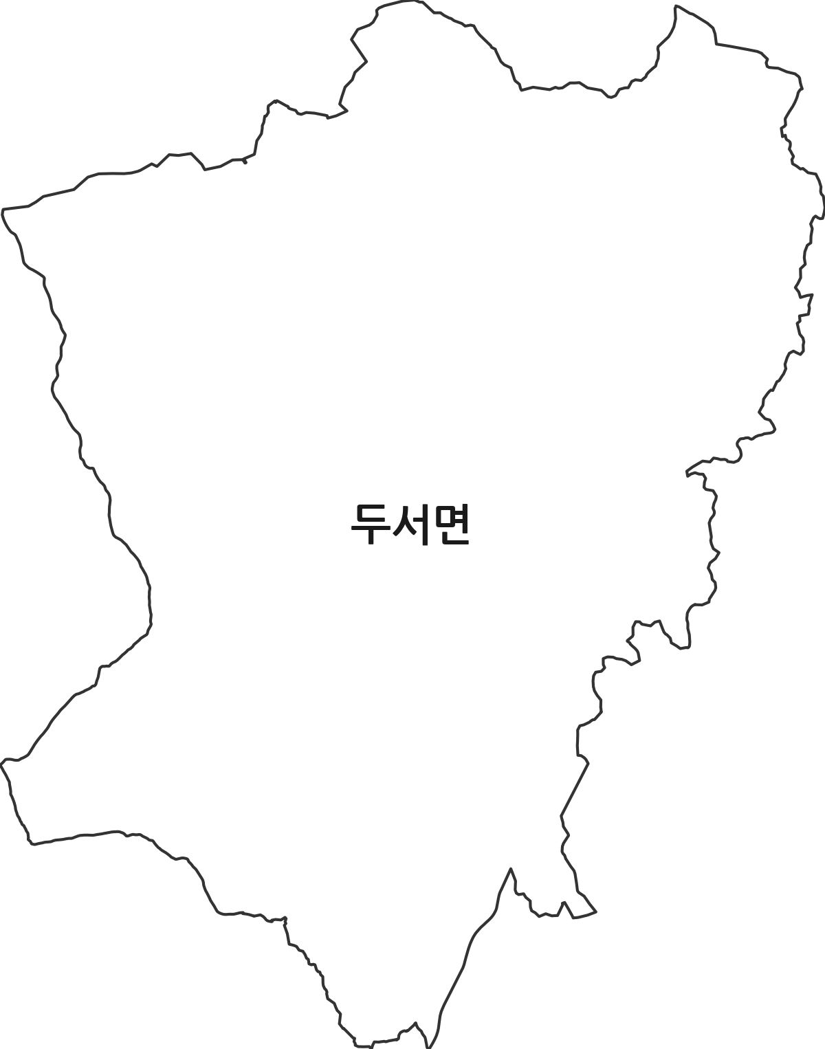 울산광역시 울주군 두서면 행정동 행정구역 경계 지도