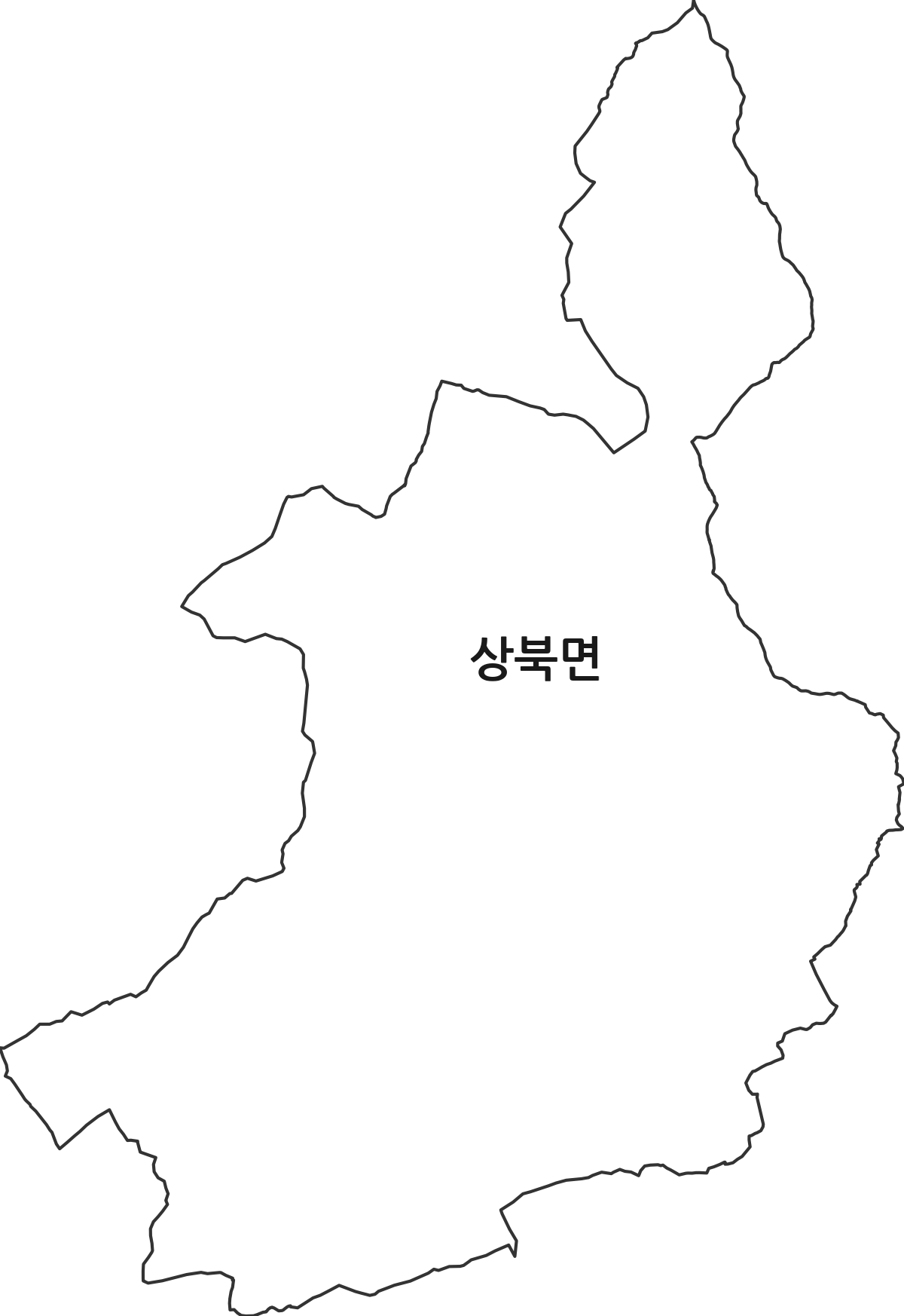 울산광역시 울주군 상북면 행정동 행정구역 경계 지도