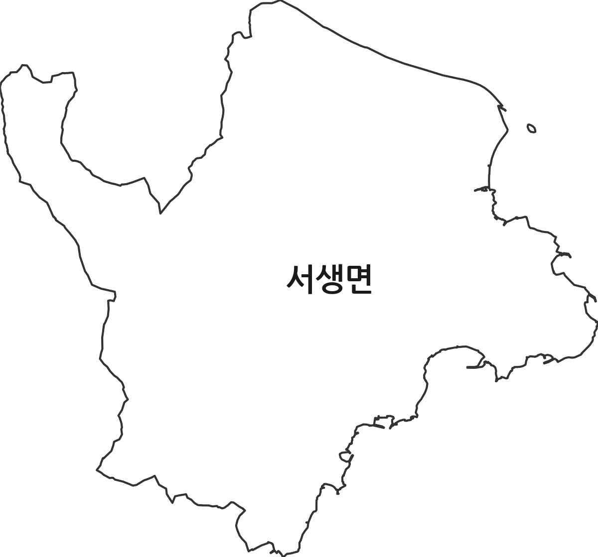 울산광역시 울주군 서생면 행정동 행정구역 경계 지도