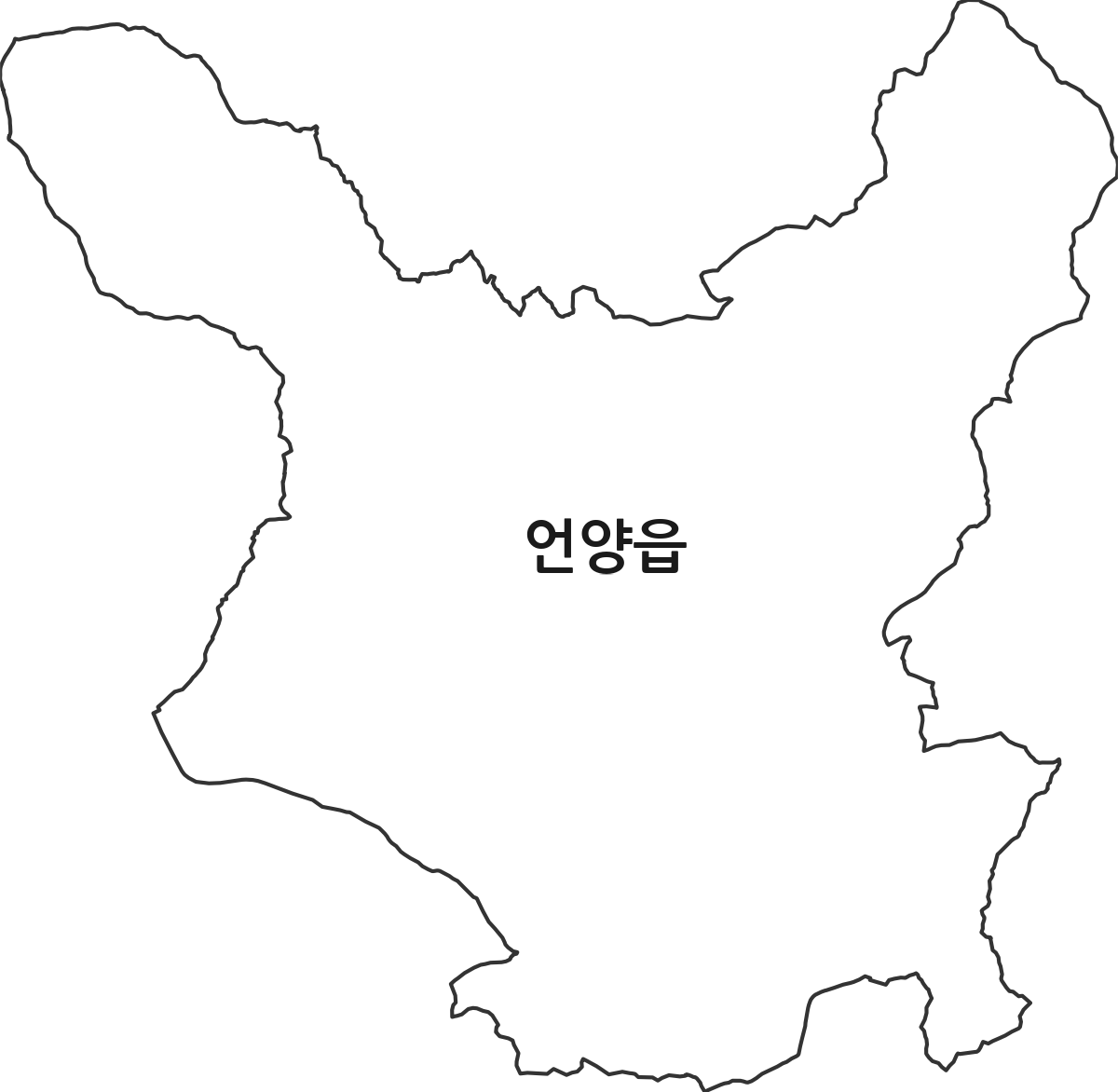 울산광역시 울주군 언양읍 행정동 행정구역 경계 지도