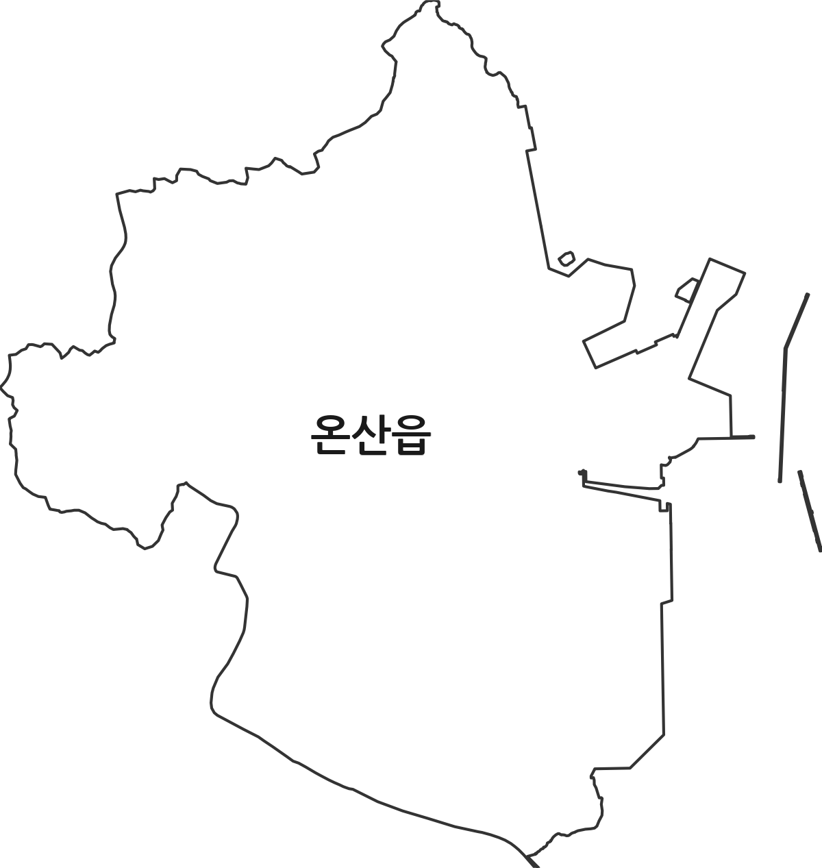 울산광역시 울주군 온산읍 행정동 행정구역 경계 지도