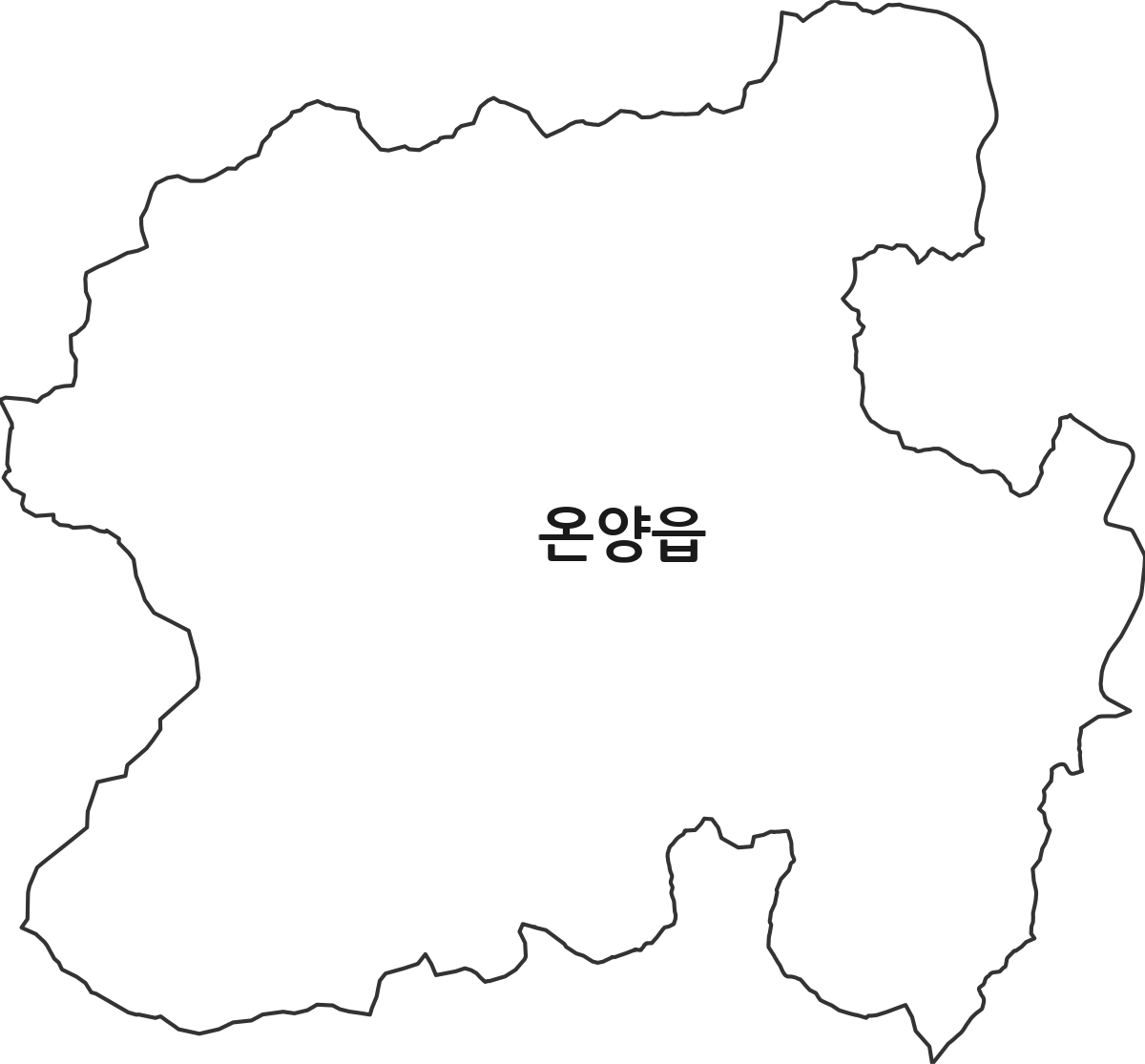 울산광역시 울주군 온양읍 행정동 행정구역 경계 지도