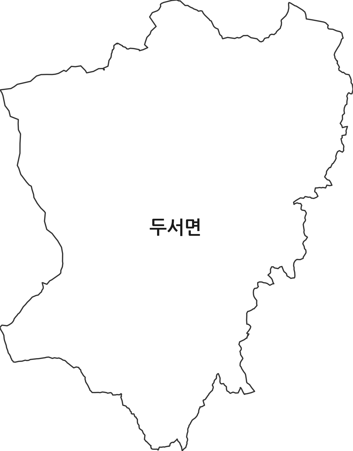 울산광역시 울주군 두서면 법정동 행정구역 경계 지도