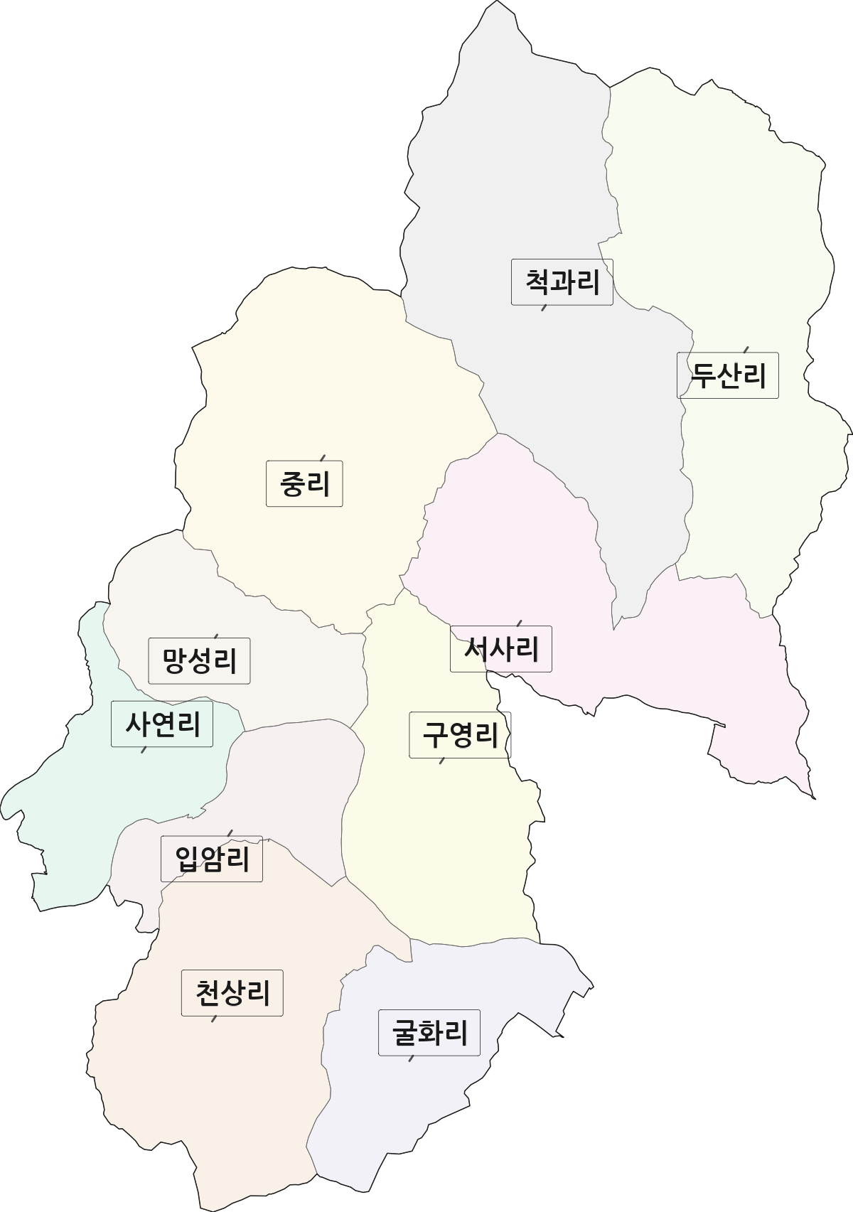 울산광역시 울주군 범서읍 법정동 리 구분 행정구역 경계 지도