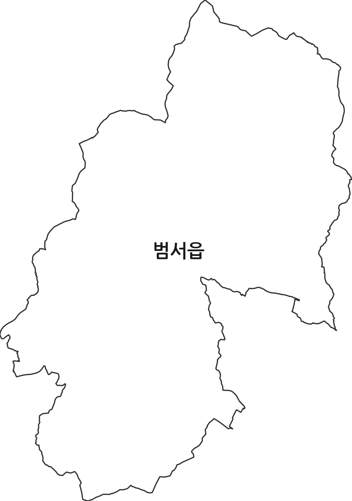 울산광역시 울주군 범서읍 법정동 행정구역 경계 지도