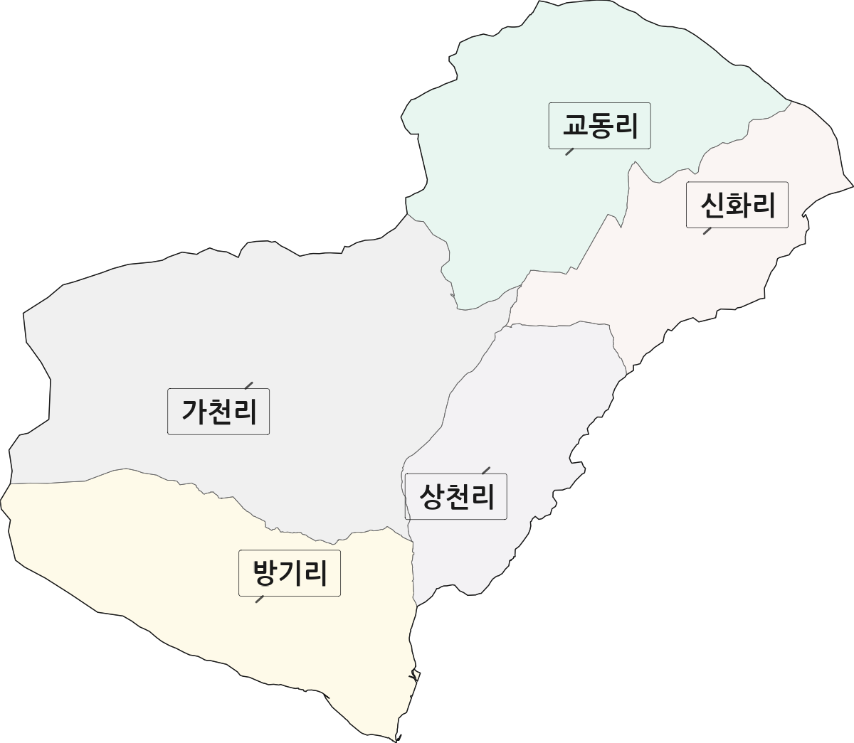 울산광역시 울주군 삼남읍 법정동 리 구분 행정구역 경계 지도