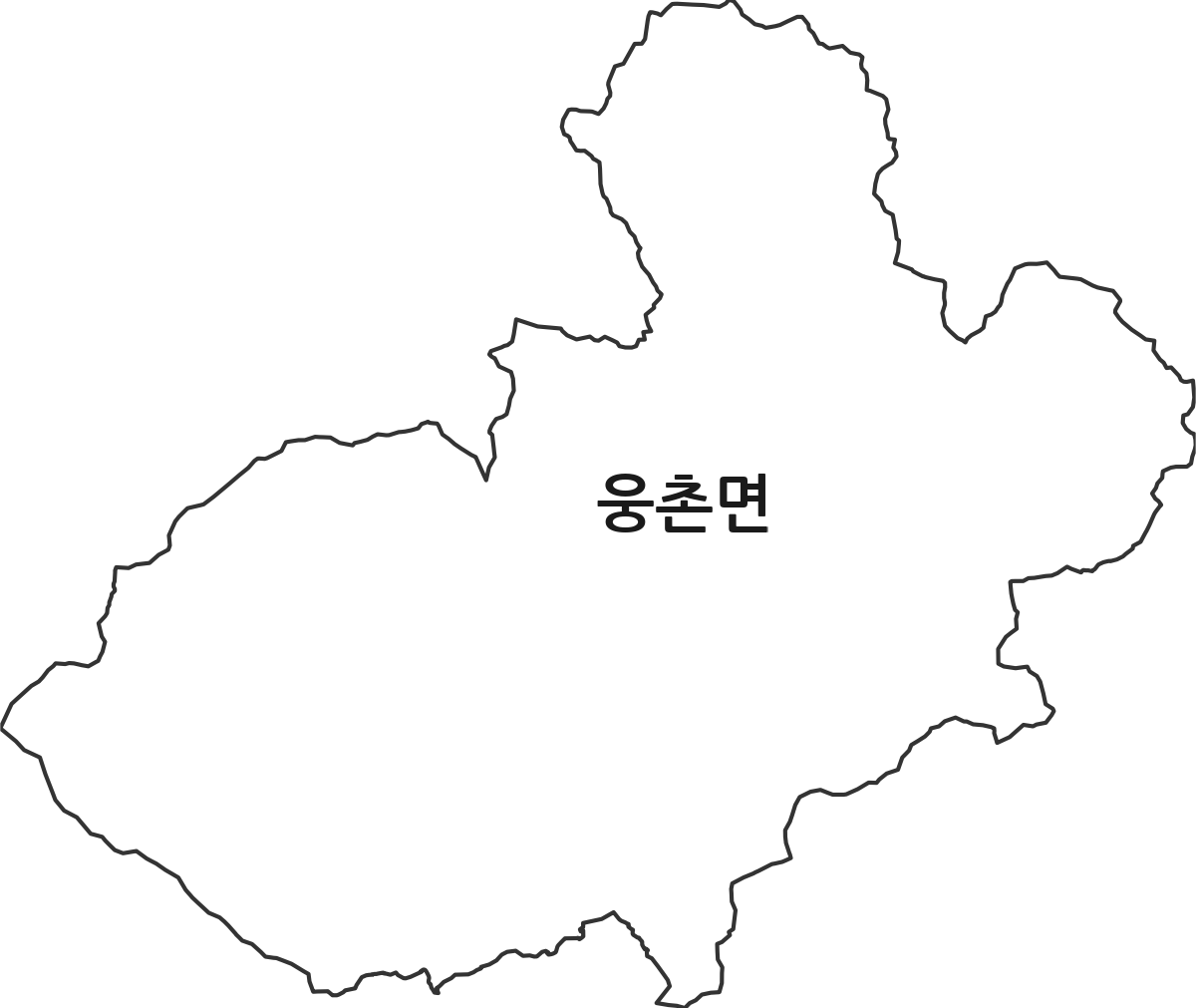 울산광역시 울주군 웅촌면 법정동 행정구역 경계 지도