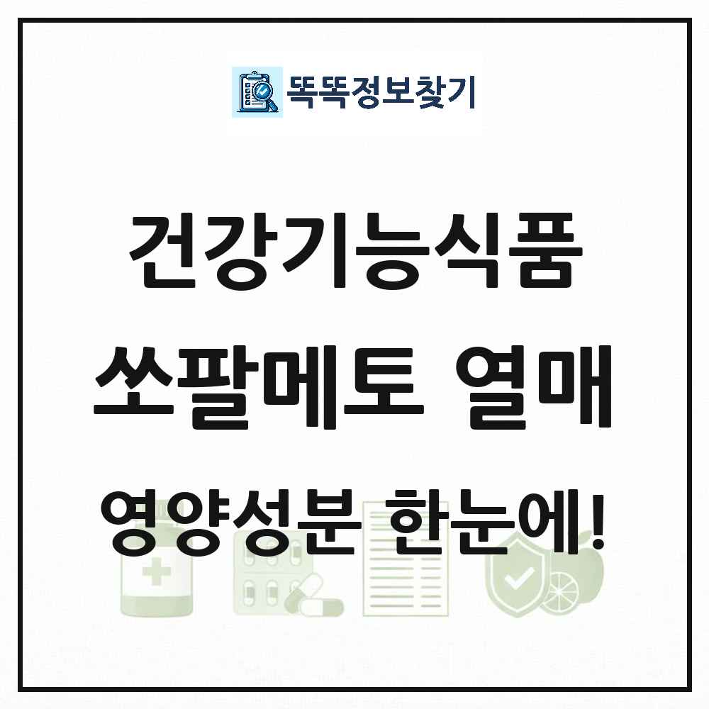 쏘팔메토 열매 추출물 건강기능식품 영양성분 정보 썸네일