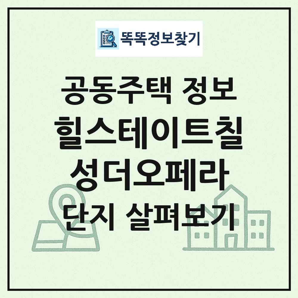 힐스테이트칠성더오페라 최신 아파트 정보