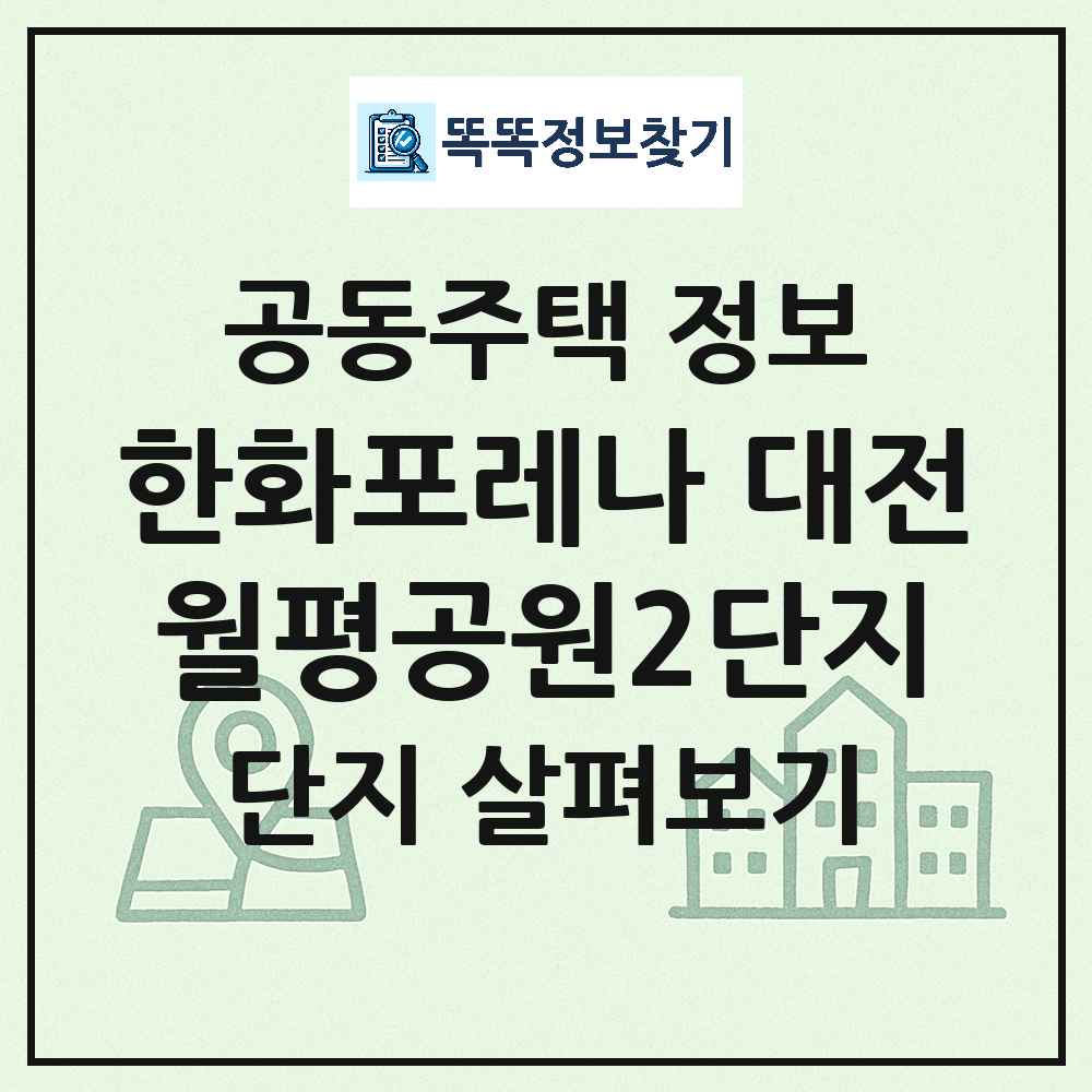 한화포레나 대전월평공원2단지 최신 아파트 정보
