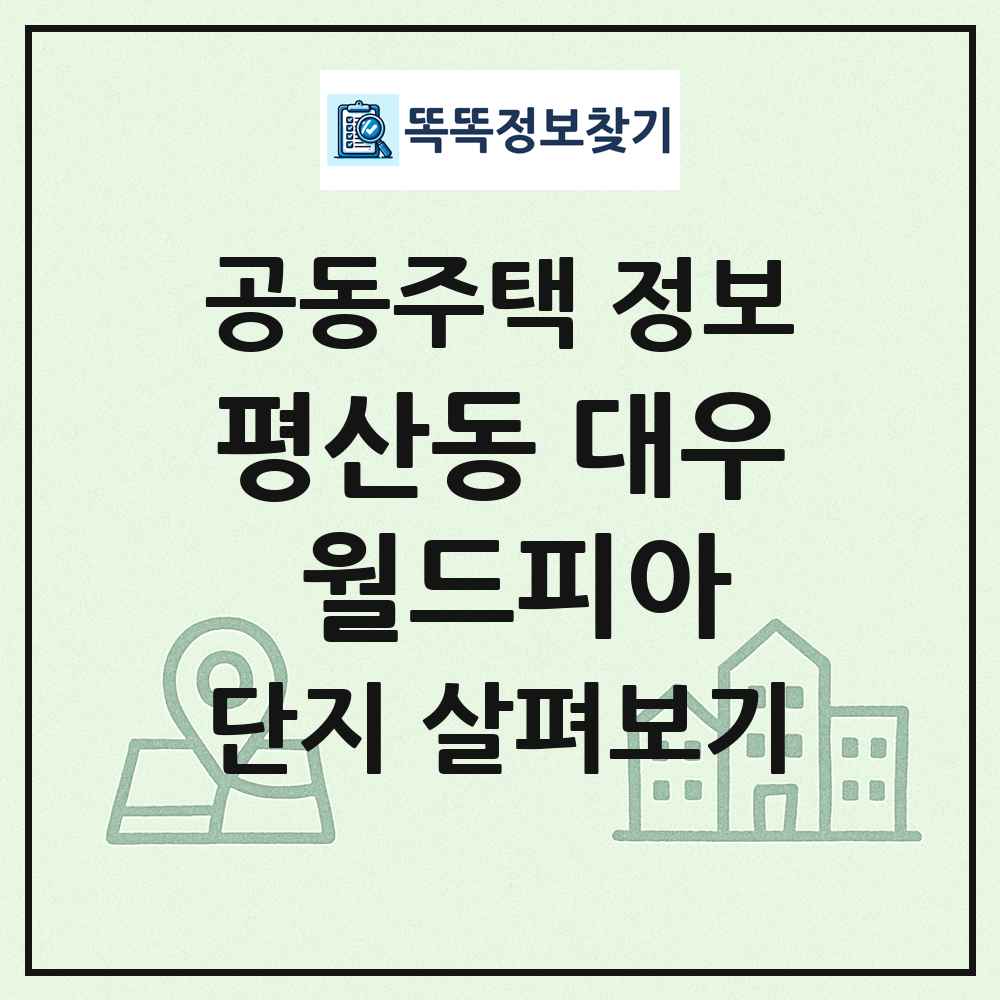평산동 대우 월드피아 최신 공동주택 정보