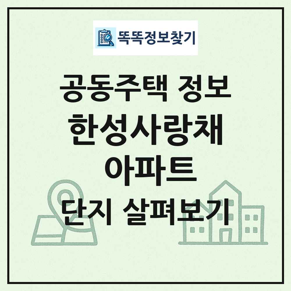 한성사랑채 아파트 최신 공동주택 정보