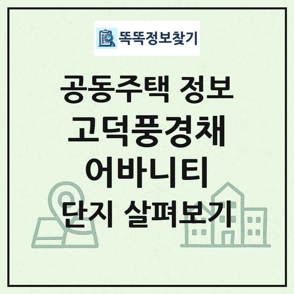 고덕풍경채어바니티 최신 공동주택 정보
