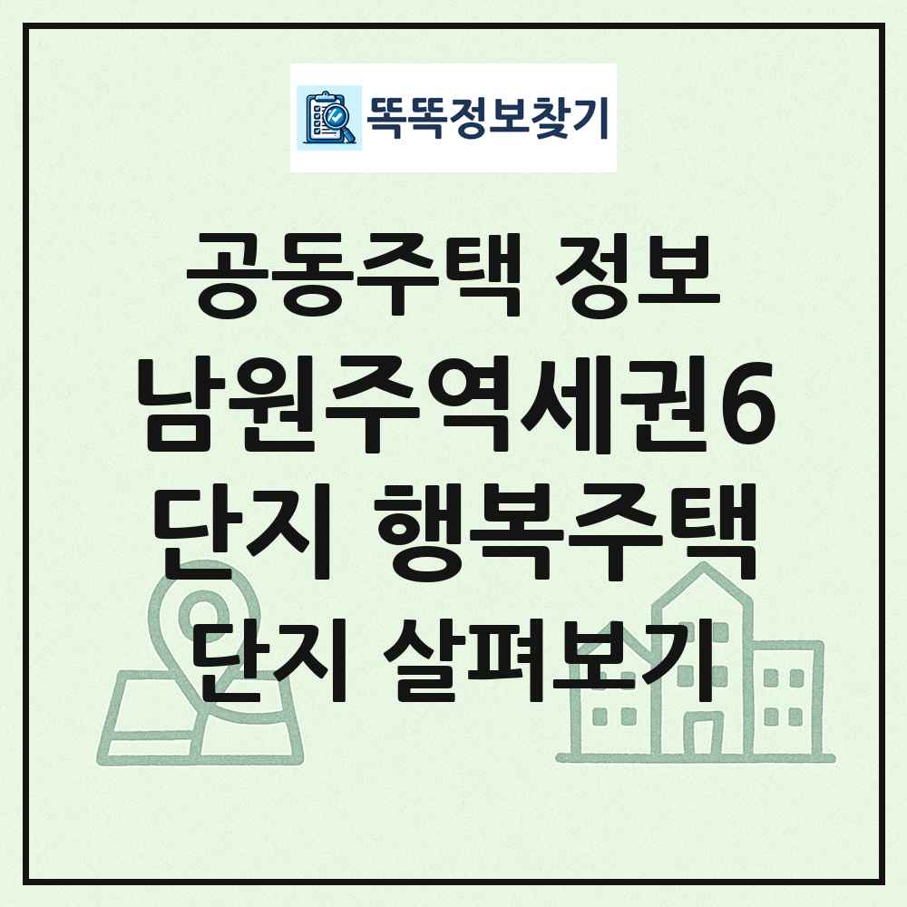 남원주역세권6단지 행복주택 최신 공동주택 정보