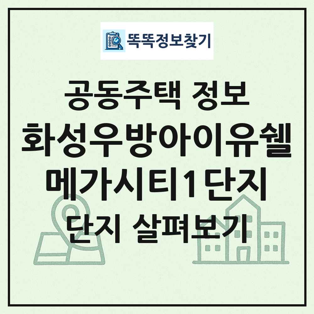 화성우방아이유쉘메가시티1단지 최신 공동주택 정보