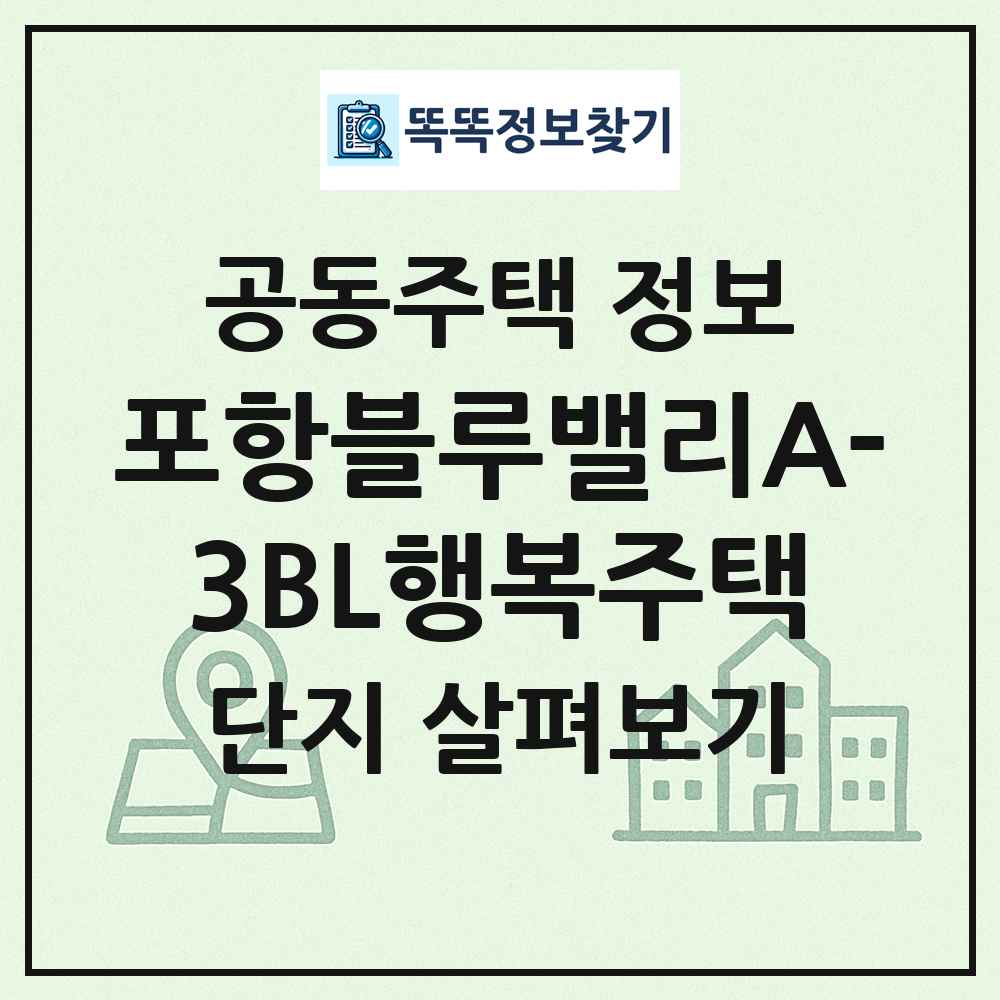 포항블루밸리A-3BL행복주택 최신 공동주택 정보