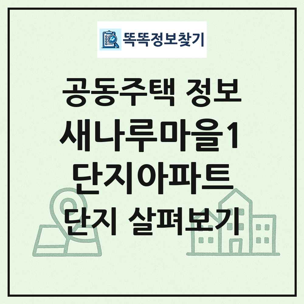 새나루마을1단지아파트 최신 공동주택 정보