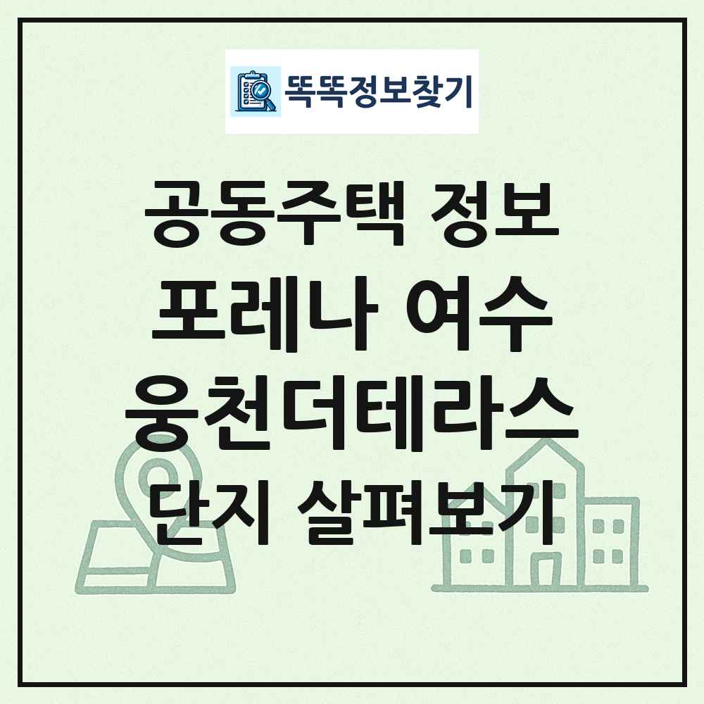 포레나 여수웅천더테라스 최신 공동주택 정보