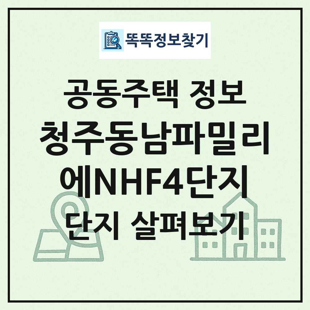 청주동남파밀리에NHF4단지 최신 공동주택 정보