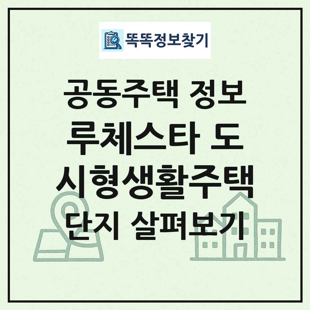 루체스타 도시형생활주택 최신 공동주택 정보