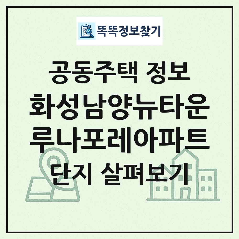 화성남양뉴타운루나포레아파트 최신 공동주택 정보