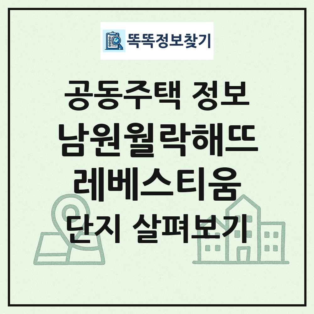 남원월락해뜨레베스티움 최신 공동주택 정보