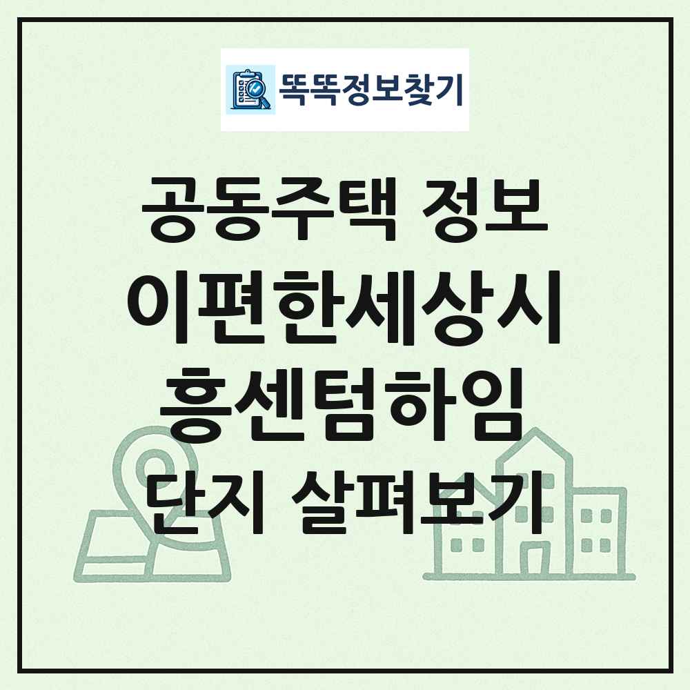 이편한세상시흥센텀하임 최신 공동주택 정보