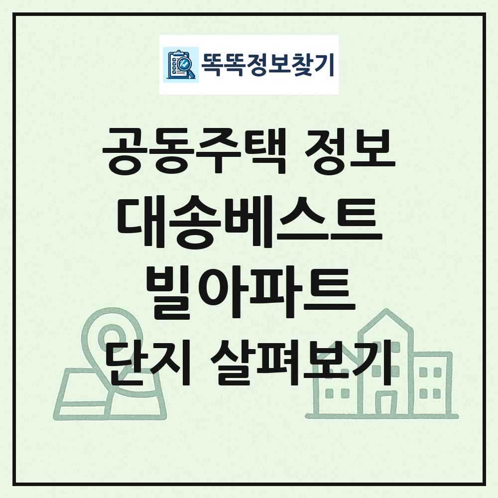 대송베스트빌아파트 최신 공동주택 정보