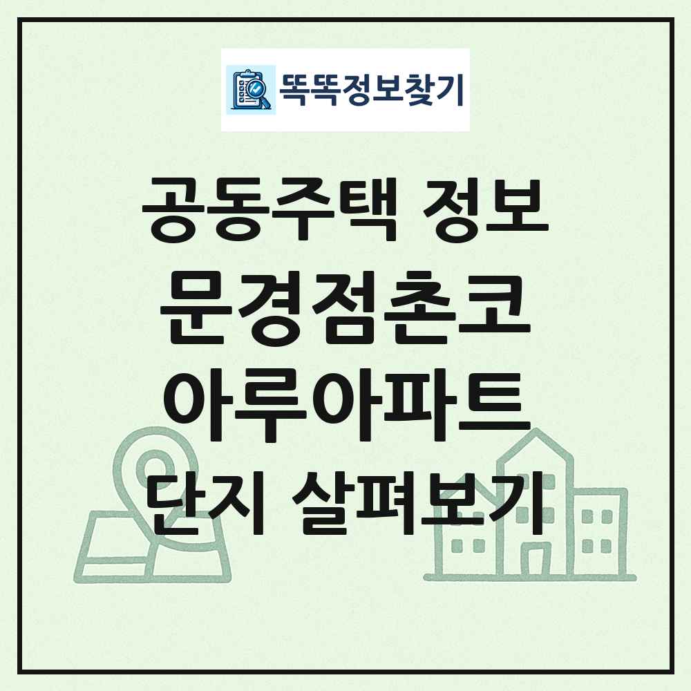 문경점촌코아루아파트 최신 공동주택 정보