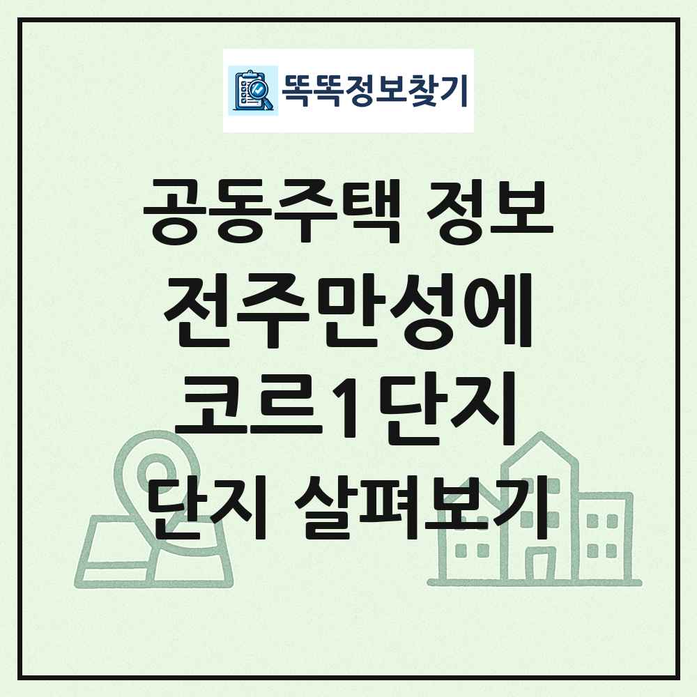 전주만성에코르1단지 최신 공동주택 정보