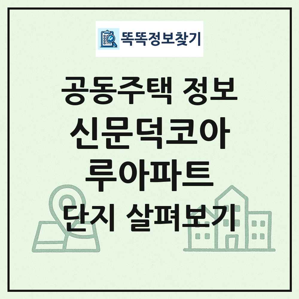 신문덕코아루아파트 최신 공동주택 정보