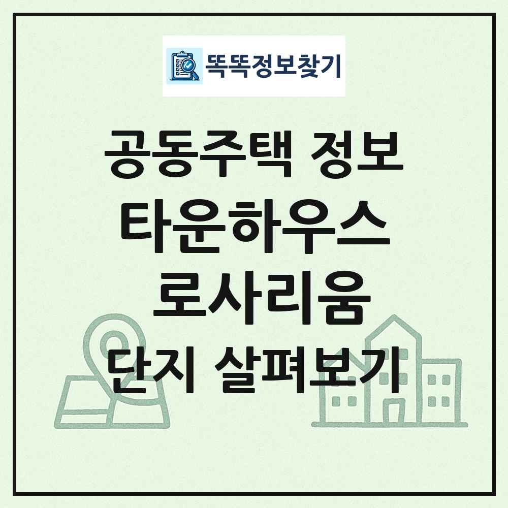 타운하우스 로사리움 최신 공동주택 정보