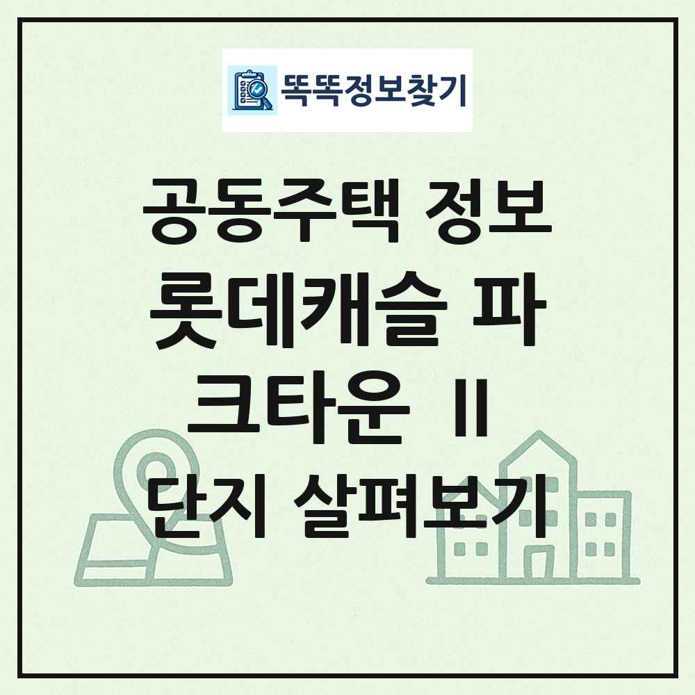 롯데캐슬 파크타운 Ⅱ 최신 공동주택 정보