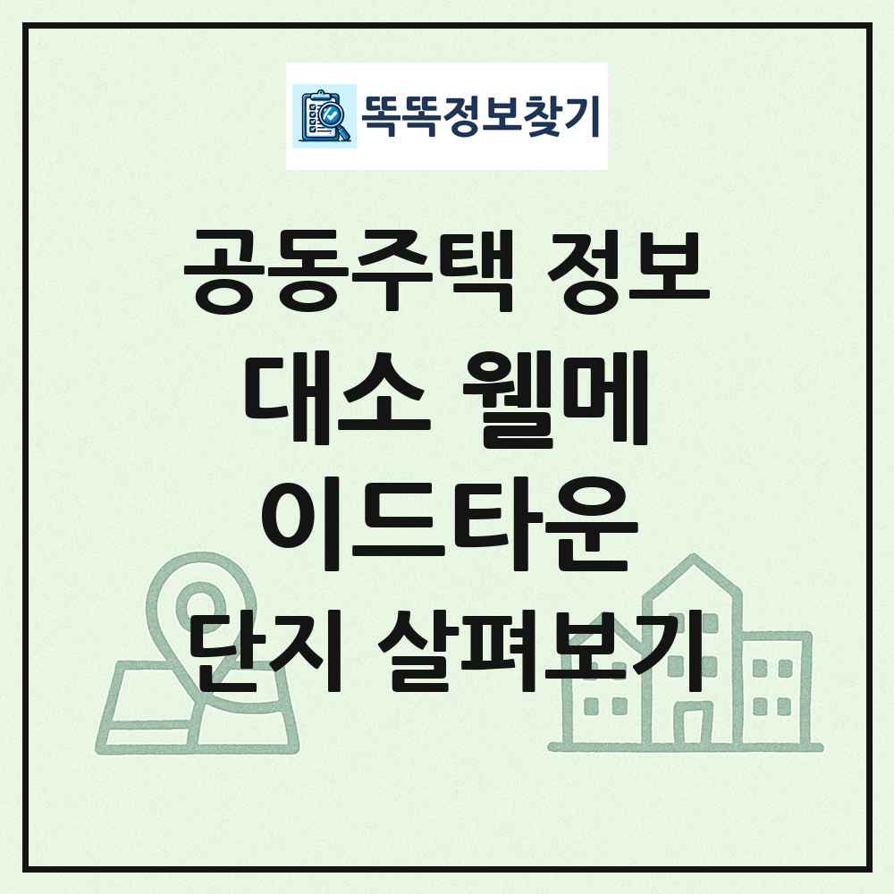 대소 웰메이드타운 최신 공동주택 정보