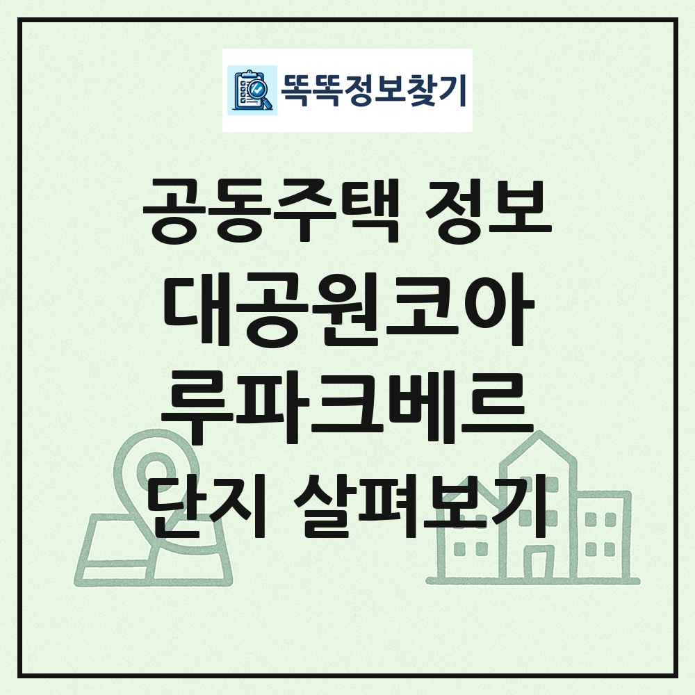 대공원코아루파크베르 최신 공동주택 정보
