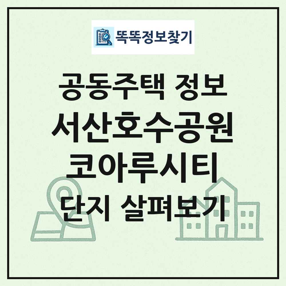 서산호수공원코아루시티 최신 공동주택 정보