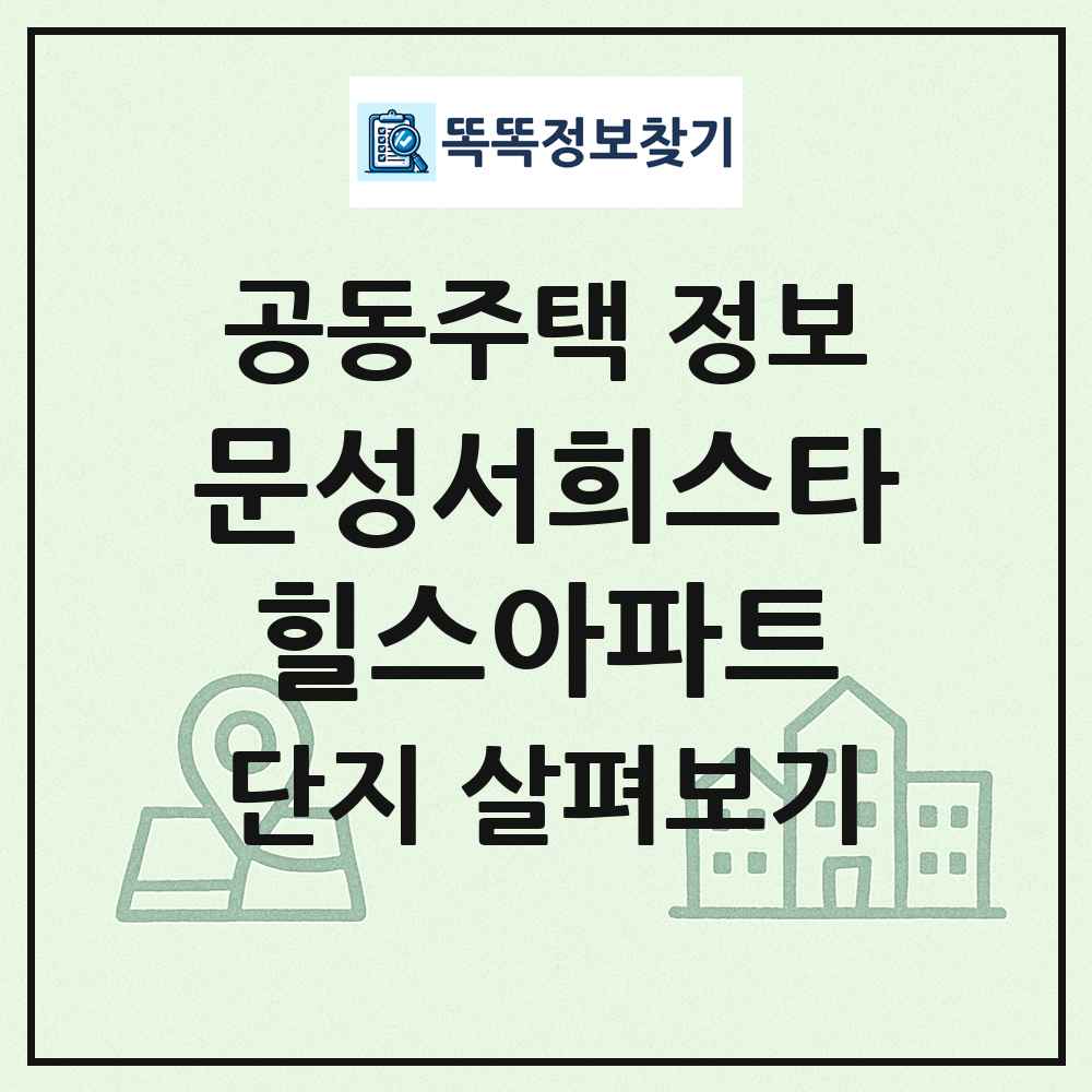 문성서희스타힐스아파트 최신 공동주택 정보
