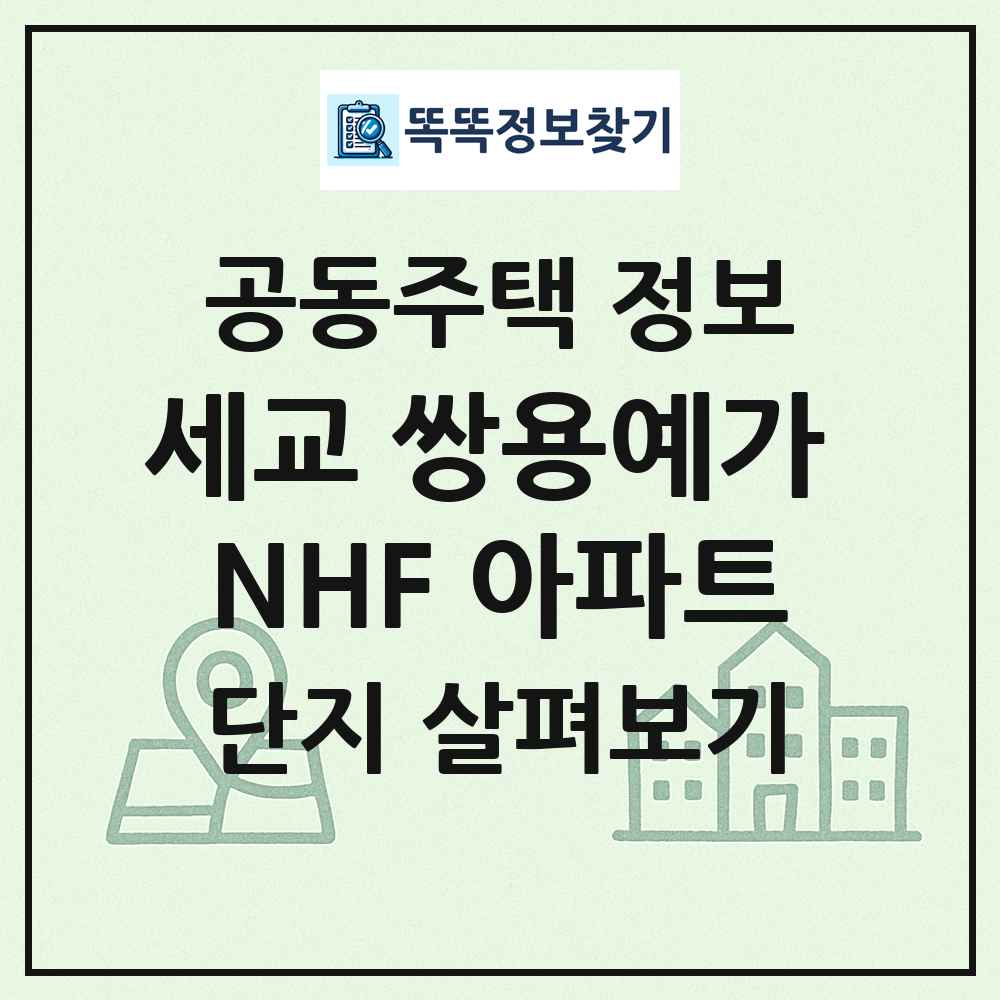 세교 쌍용예가 NHF 아파트 최신 공동주택 정보
