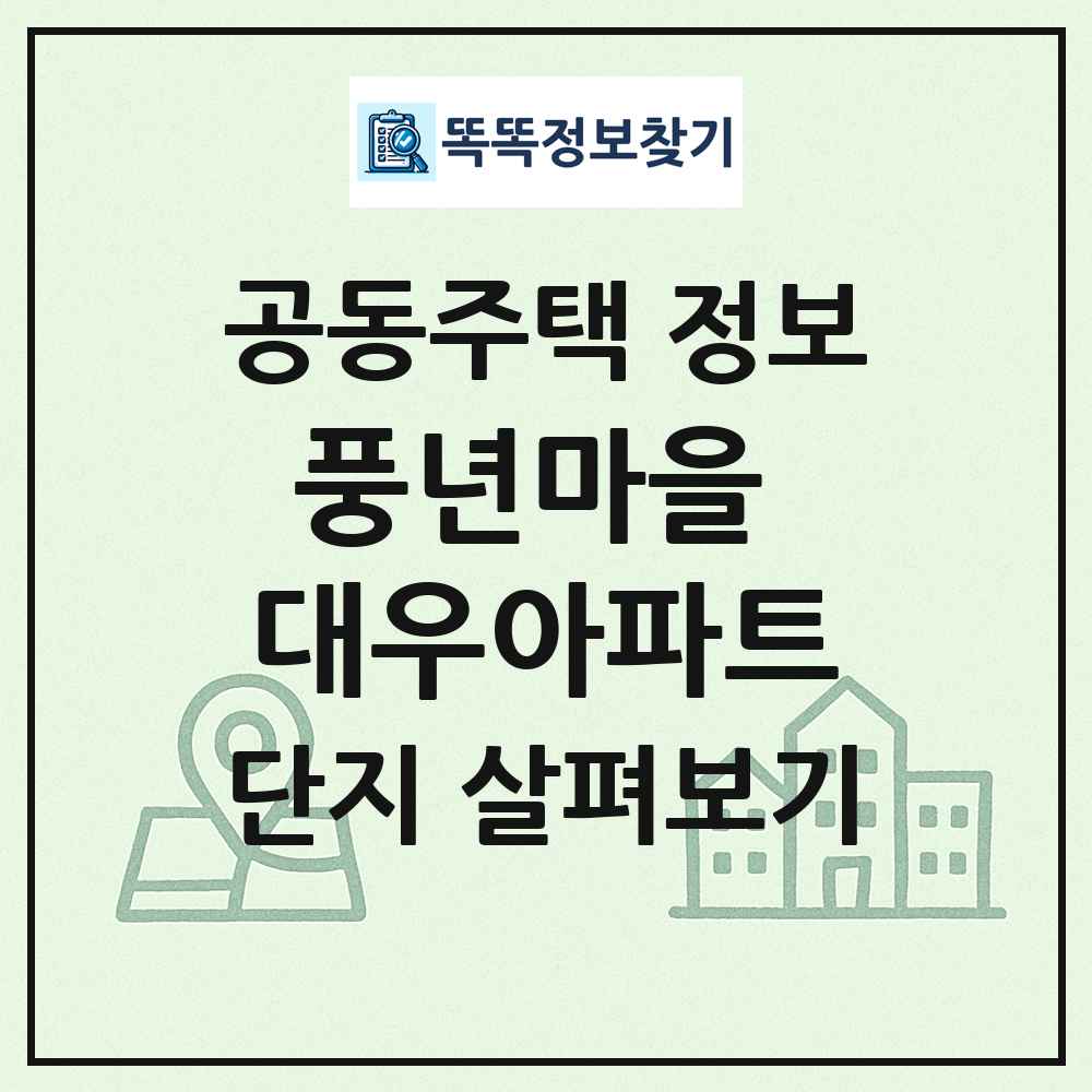 풍년마을 대우아파트 최신 공동주택 정보