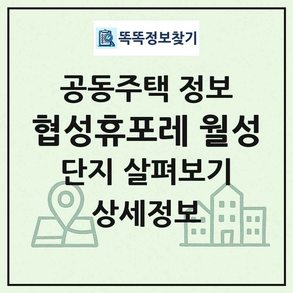 협성휴포레 월성 최신 공동주택 정보