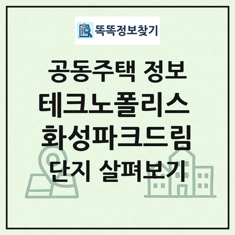 테크노폴리스 화성파크드림 최신 공동주택 정보