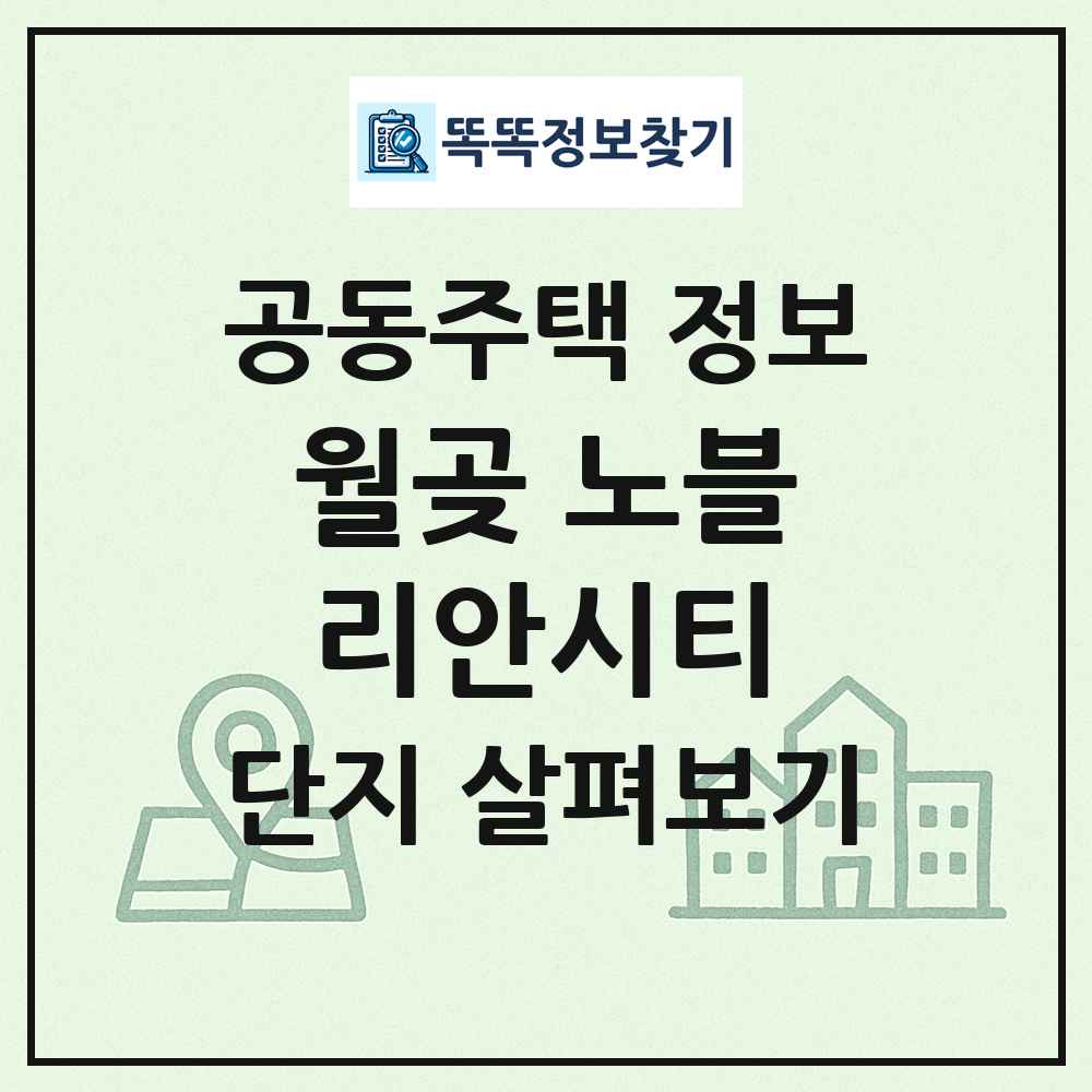 월곶 노블리안시티 최신 공동주택 정보