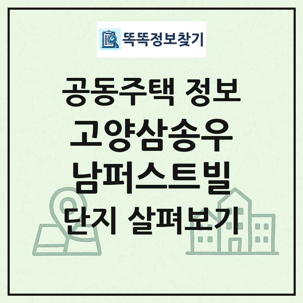 고양삼송우남퍼스트빌 최신 공동주택 정보