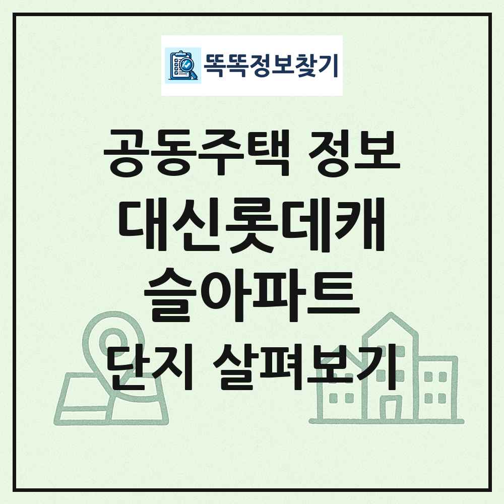 대신롯데캐슬아파트 최신 공동주택 정보