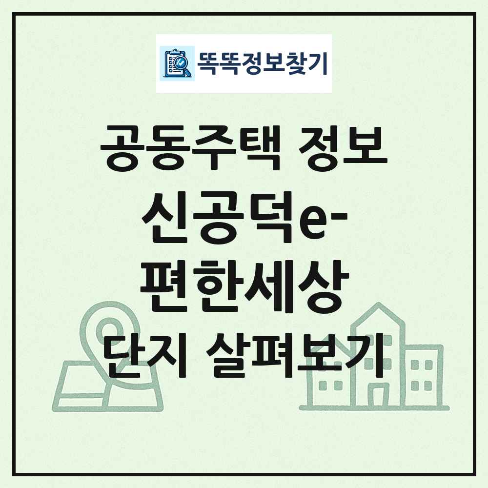신공덕e-편한세상 최신 공동주택 정보