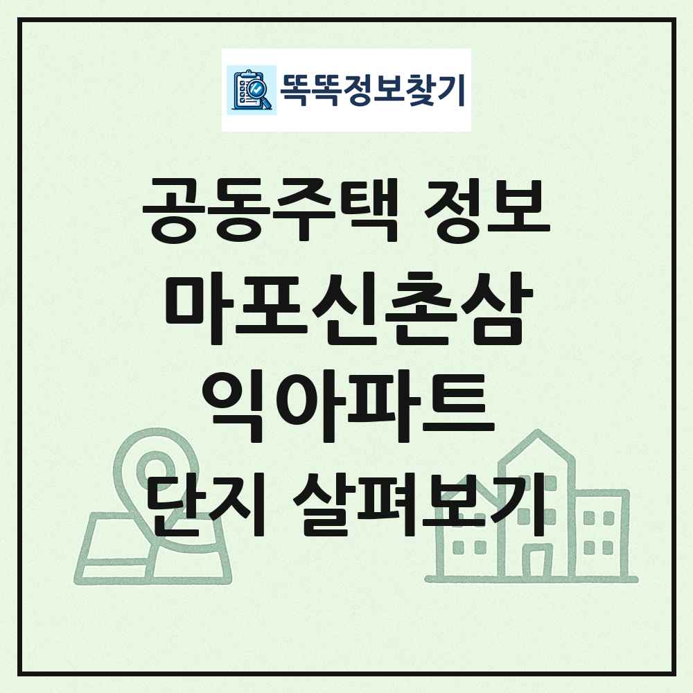 마포신촌삼익아파트 최신 공동주택 정보
