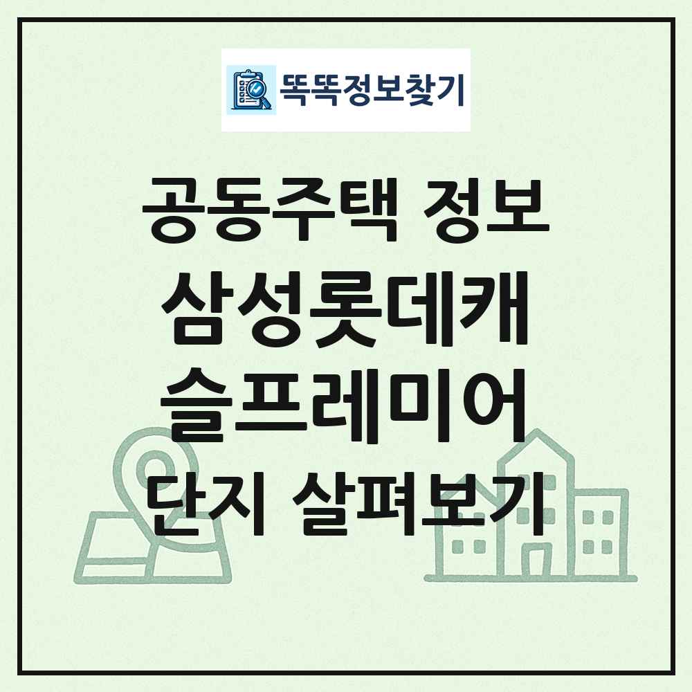 삼성롯데캐슬프레미어 최신 공동주택 정보
